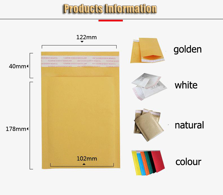 colored kraft bubble mailers