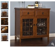 Belham Living Genova Wine Rack and Server - Dark Oak