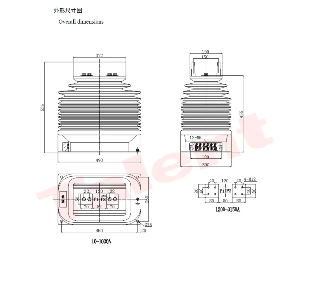 (LZZBJ9-35/300f/5) Indoor Epoxy Cast-Resin 3150A 0.2s 100va Current Transformer