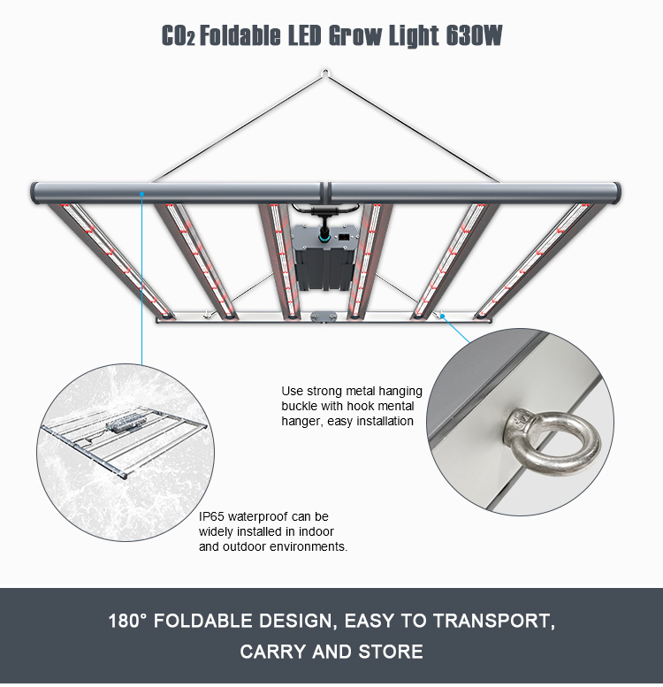 Foldable 8 Bars LED Grow Light 600W 640W 700W 1000W Indoor Plants Flowering DIY LED Grow Light