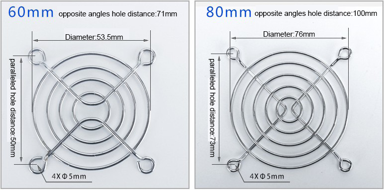 7 8 9 11 CM Metal wire protective net Axial fan the cooling fan guard can be used with an oval net cover