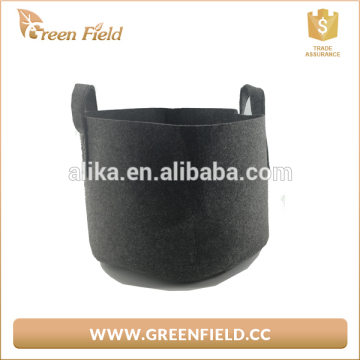 Round grey felt fabric grow bag,dark grey felt fabric grow bag