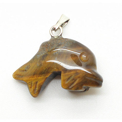 Dolphin Shape Yellow Tiger eye pendant