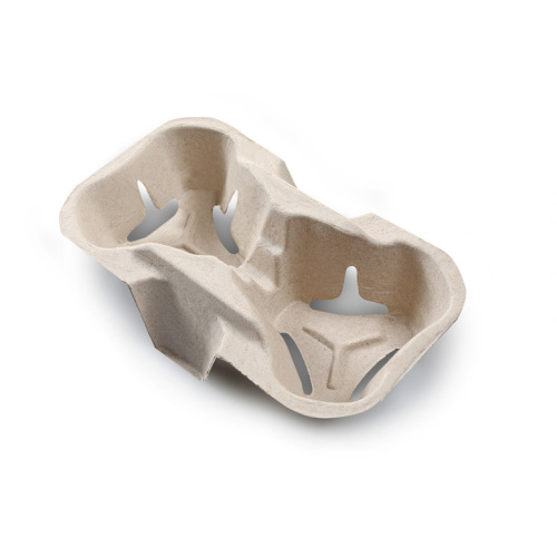 Biodegradable 2-Cup Holder Molded Pulp