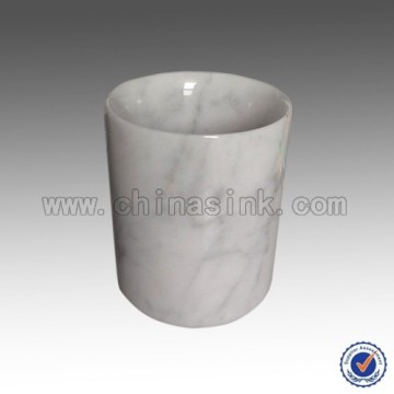 Carrara white marble candle holder, white stone candle cup