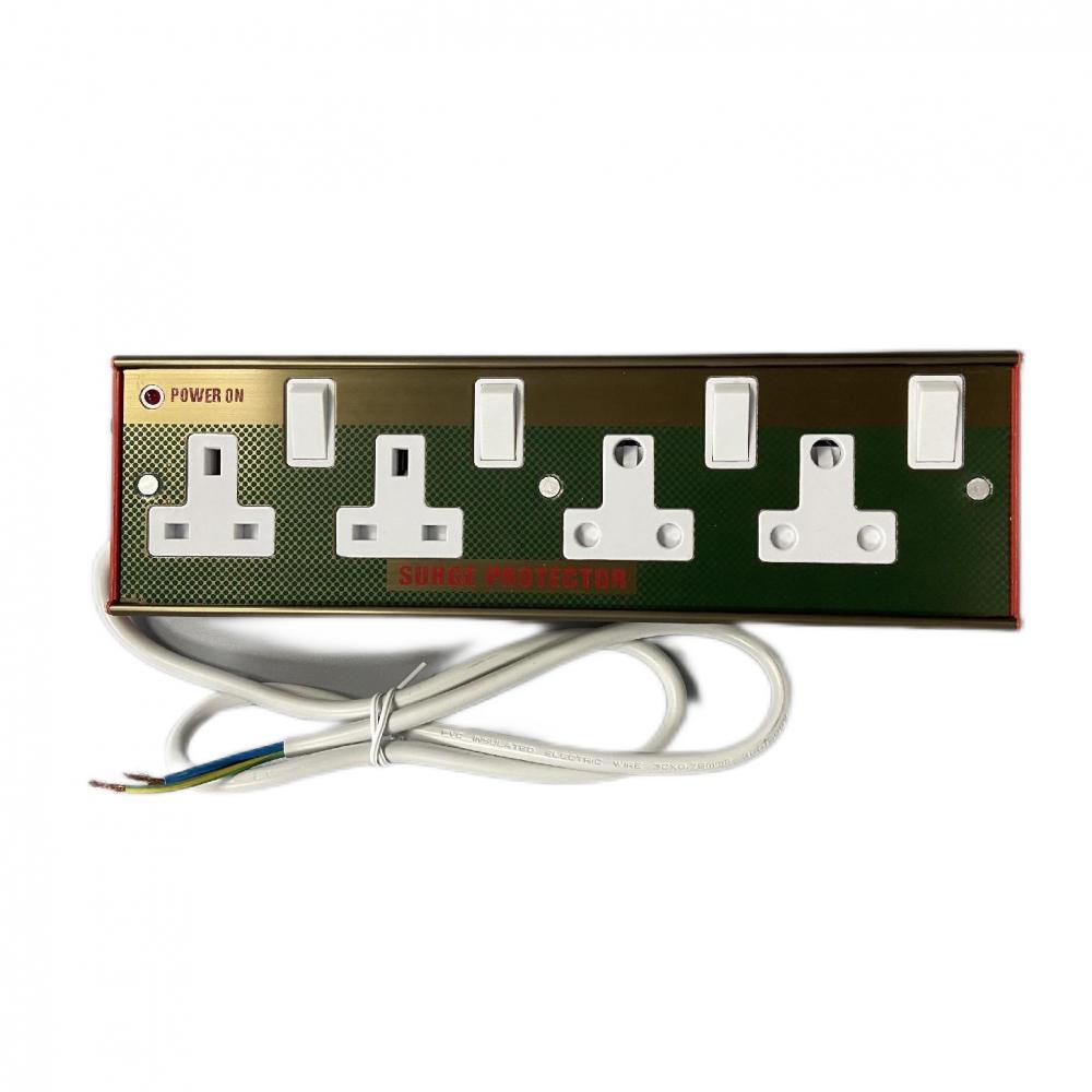 4 Way 13A 15A Extension Sockets Aluminium