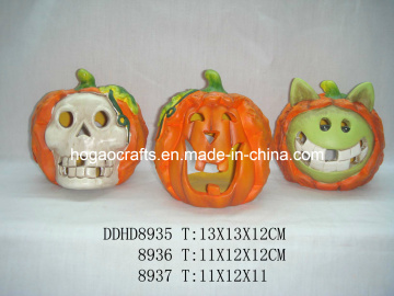 Halloween Gift Set Ceramic Pumpkin Candl Holder