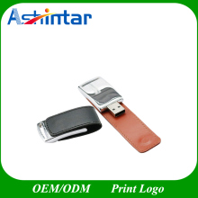 USB3.0 Support Logo Printing Leather USB Flash Drive