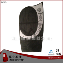 Russian Style Absolute Black Carved Rose Headstone