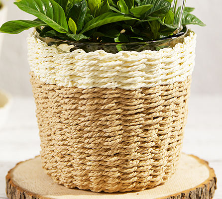 rattan wrapped glass