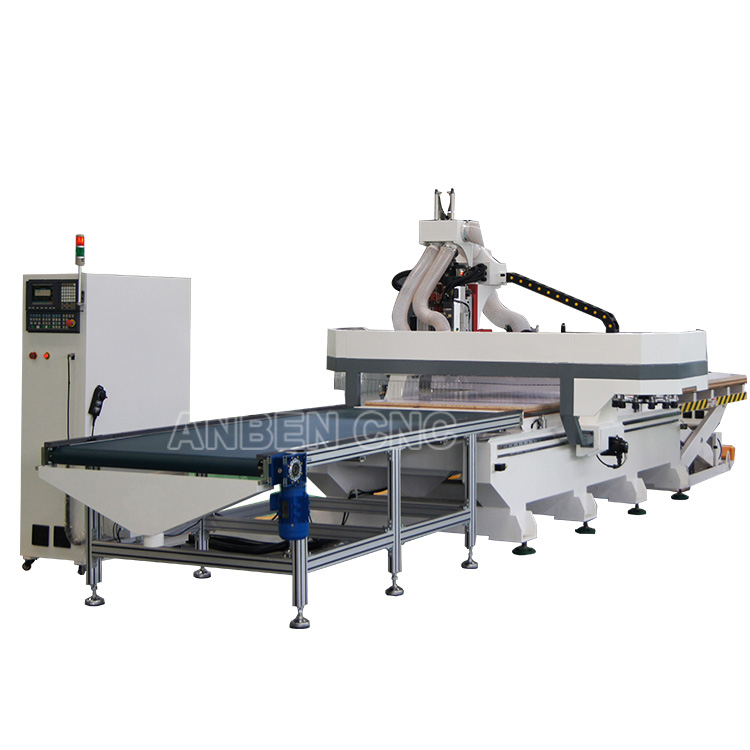 Loading and Unloading ATC CNC Router Machine for Furniture Production Line