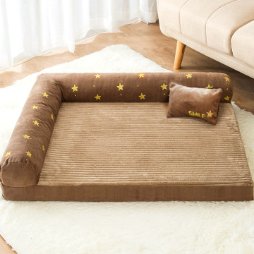 memory foam L-shaped sofa pet bed