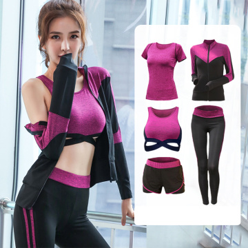 Trajes deportivos para mujer 5pcs Fitness Yoga Running Athletic