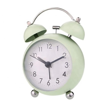 Cute Small Twin Bell Alarm Clock with Backlight and Loud Alarm