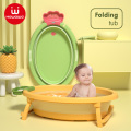 Hot sale folding collapsible newborn baby bath tub PP bathtub with thermometer