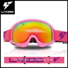 Pink TPU Frame Anti-fog PC Lenses Snow Ski Goggles