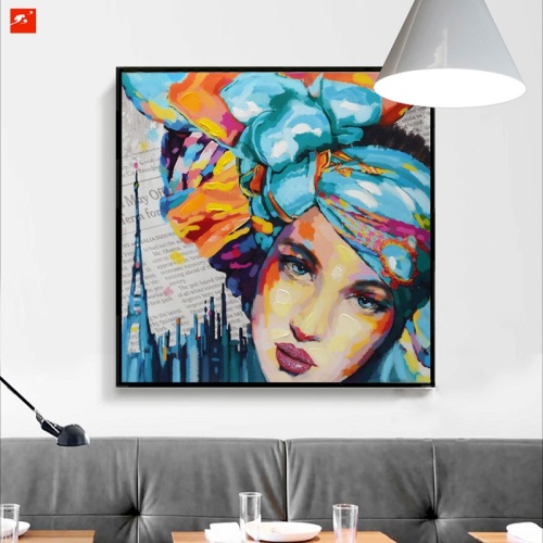 Women Face Portrait Pop Decorative Oil Painting
