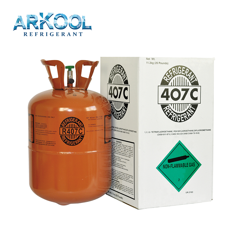 Hot sale R407C refrigerant gas with cheap price  11.3KG cylinder in hydrocarbon