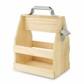 Six Pack Beer Wooden Caddy With Bottle Opener