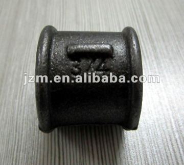 Black Malleable Iron Pipe Fitting, Sockets Beaded with Ribs