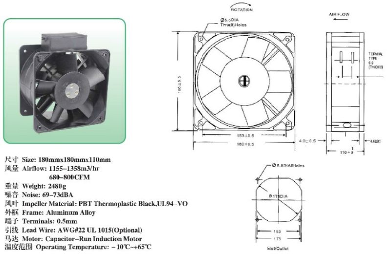 AC Axial Industrial Cooling Fan