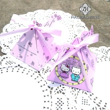 มินิพีระมิดสีชมพูจัดงานแต่งงานกระดาษกล่องขนม