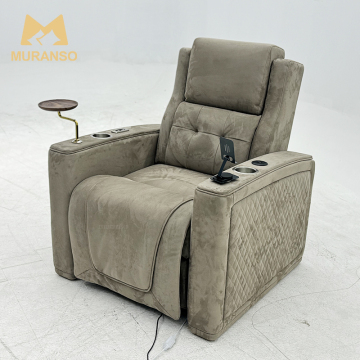 Modern Villa Home Theater Wood Electric Sofa Recliner with Footrest