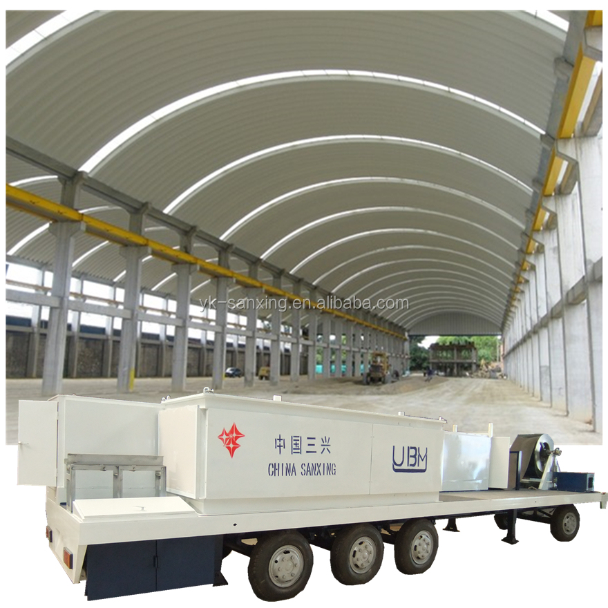 K Q SPAN arch roofing forming machine ACM1250-800 hydraulic curve roof galvanized steel sheet workshop roof roll forming machine