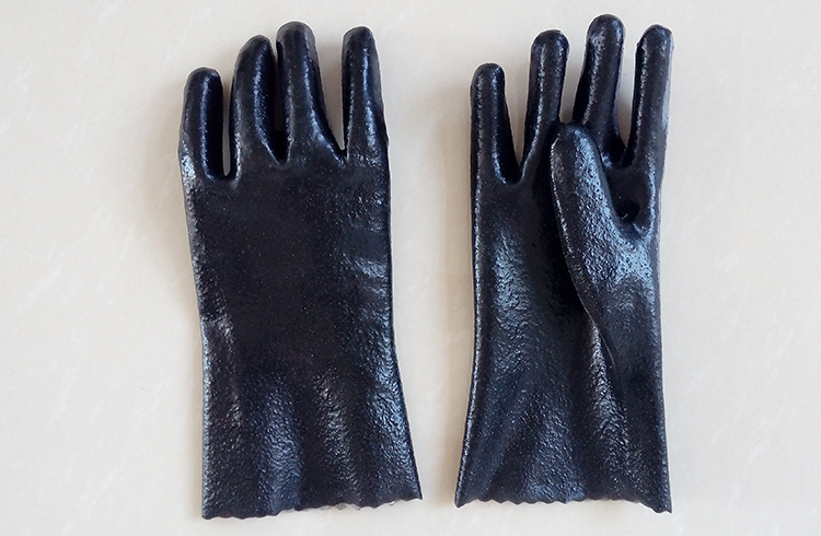 Guantes recubiertos de PVC semi ásperos