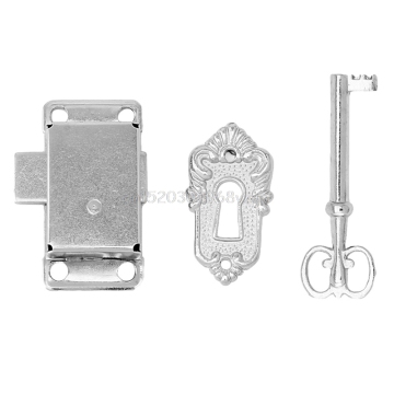 Vintage Classical Antique Drawer Cabinet Wardrobe Cupboard Door Alloy Lock + Key #H028#