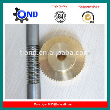 Bronze worm wheel gear and C45 worm shaft