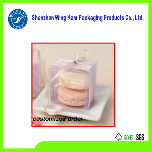 Plastic PET transparent luxury food stand cake boxe package with factory price