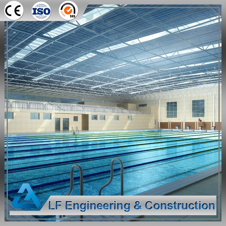 Modern popular steel structure space frame swimming pool roof with large span