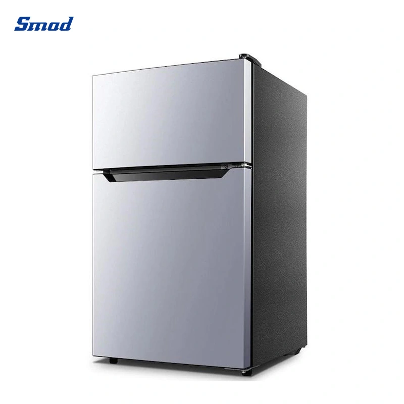 Smad 3.3cuft Hotel Home Dorm Double Door Refrigerator with Top Freezer