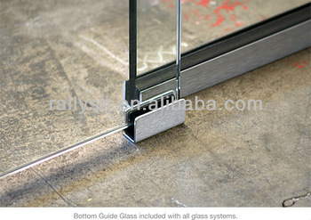 GLASS Sliding door --floor guide hardware