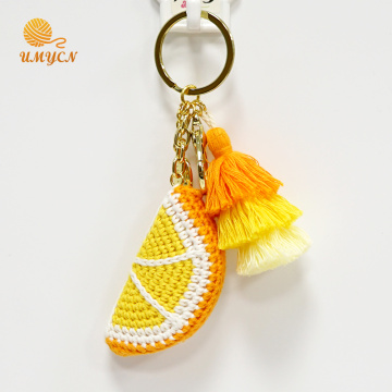 Accessoires de porte-clés orange en gros au crochet