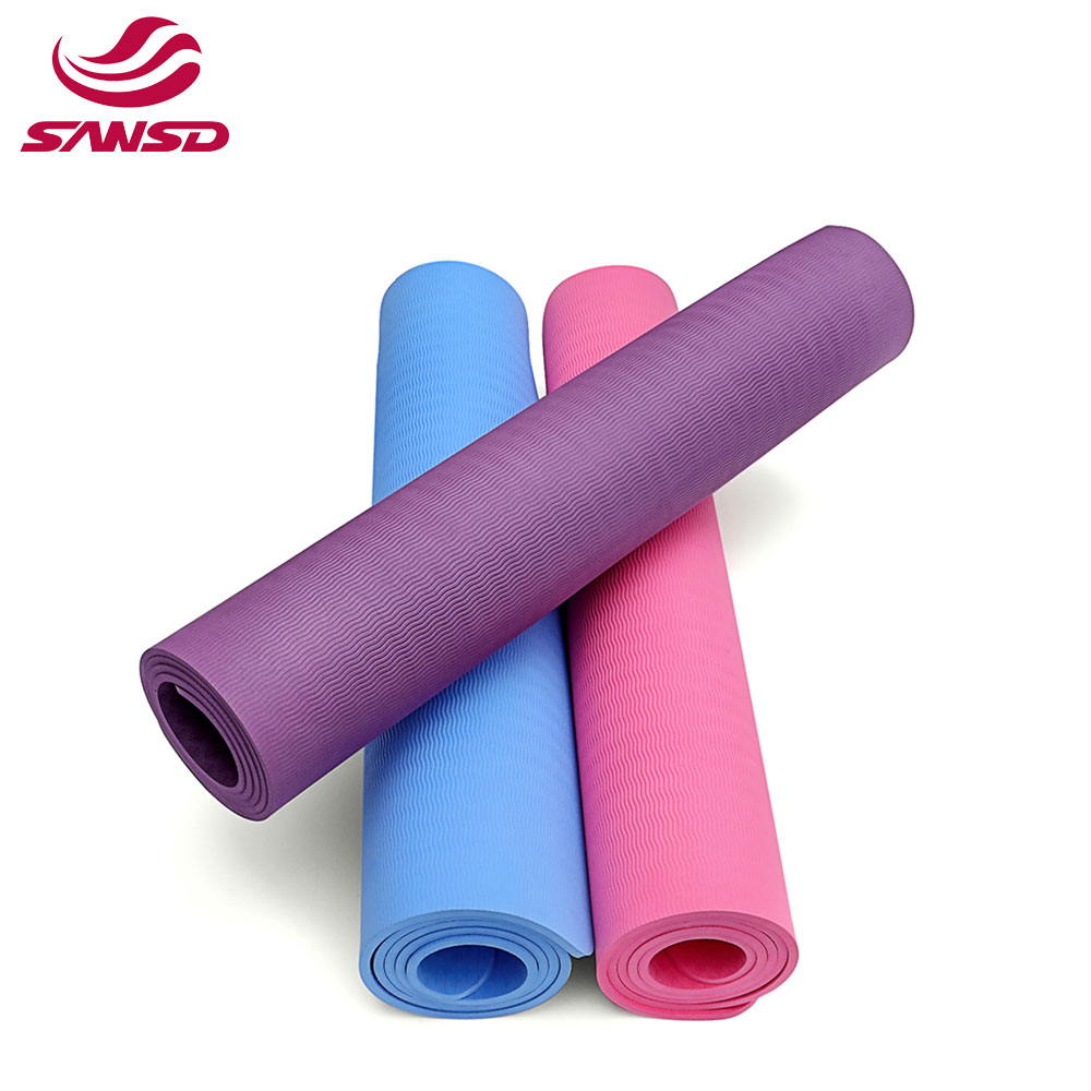 Custom Logo oem anti-slip pilates foldable tpe custom travel yoga mat