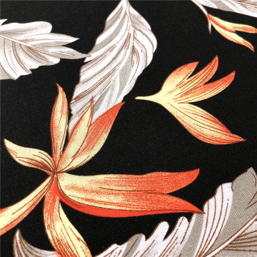 Export Rayon Printed Fabrics Design Feather And Leaves