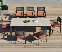 large concrete outdoor dining table