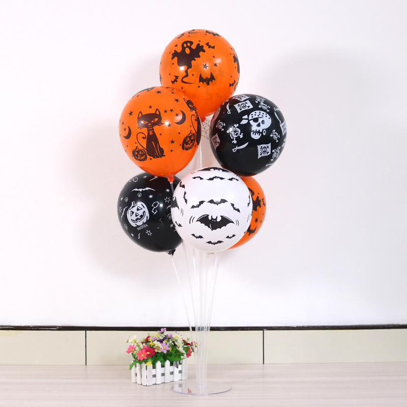 12Inch Halloween Balloon Halloween Decoration Supplies Layout Five Printing Top Side Pumpkin Rubber Balloons