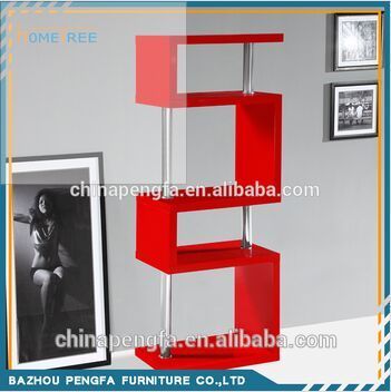 Special design s shaped bookcase/wooden bookcase/colorful bookcase