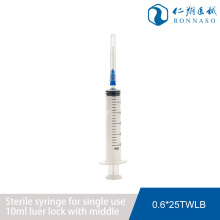 Sterile 10ml Luer Lock Syringe with Central Tip
