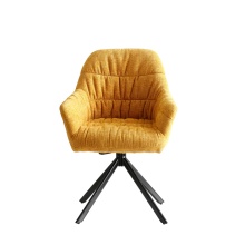 Yellow Fabric Swivel Dining Chair