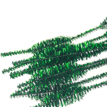 Bumpy tinsel chenille green decoration
