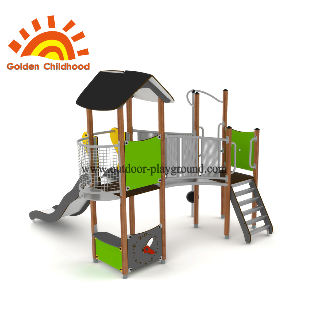 Green Outdoor Playground Multiplay Set