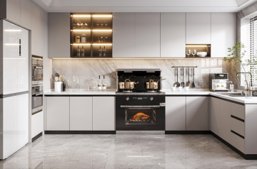 Kitchen and bathroom porcelain integrated countertop