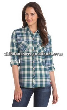 2014 Fashion Check Casual Woman Shirt