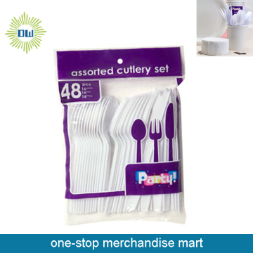 Dollar Items of 48pc Plastic Disposable Cutlery Set