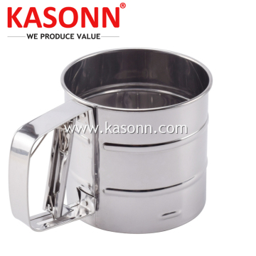 Mesh Mechanical Stainless Steel 1 Cup Flour Sifter