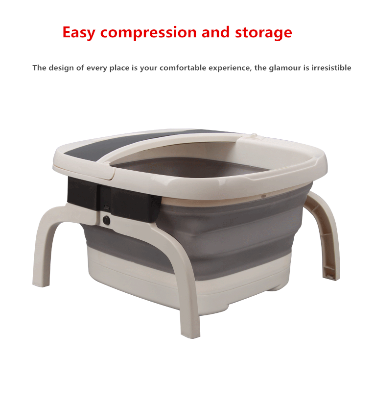 Folding foot bath bubble massage foot bath fully automatic compression wash basin